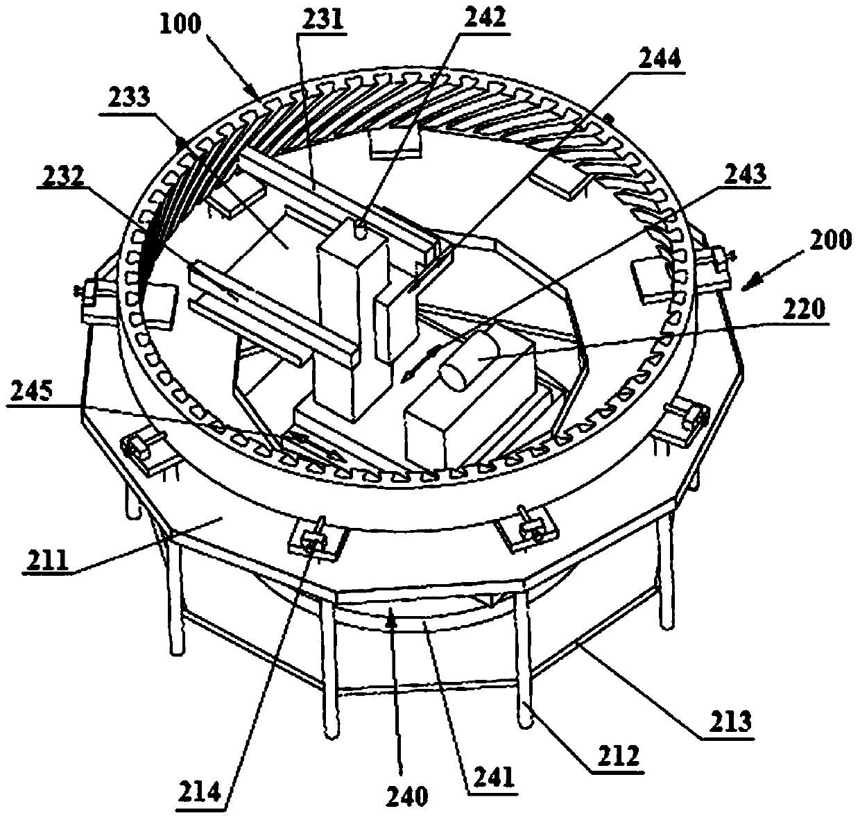 Method for machining gas compressor fixed blade ring of gas turbine