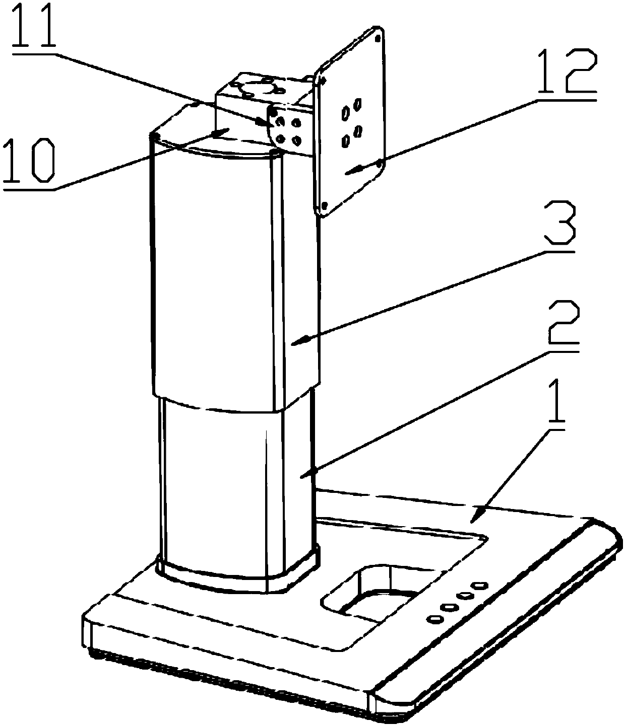 Desktop electric lifting base for hanging display