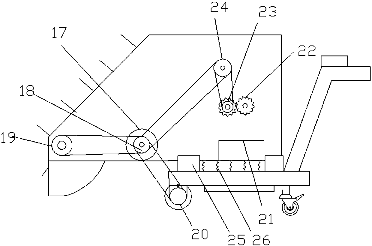 High-efficiency animal husbandry grass pulverizing device