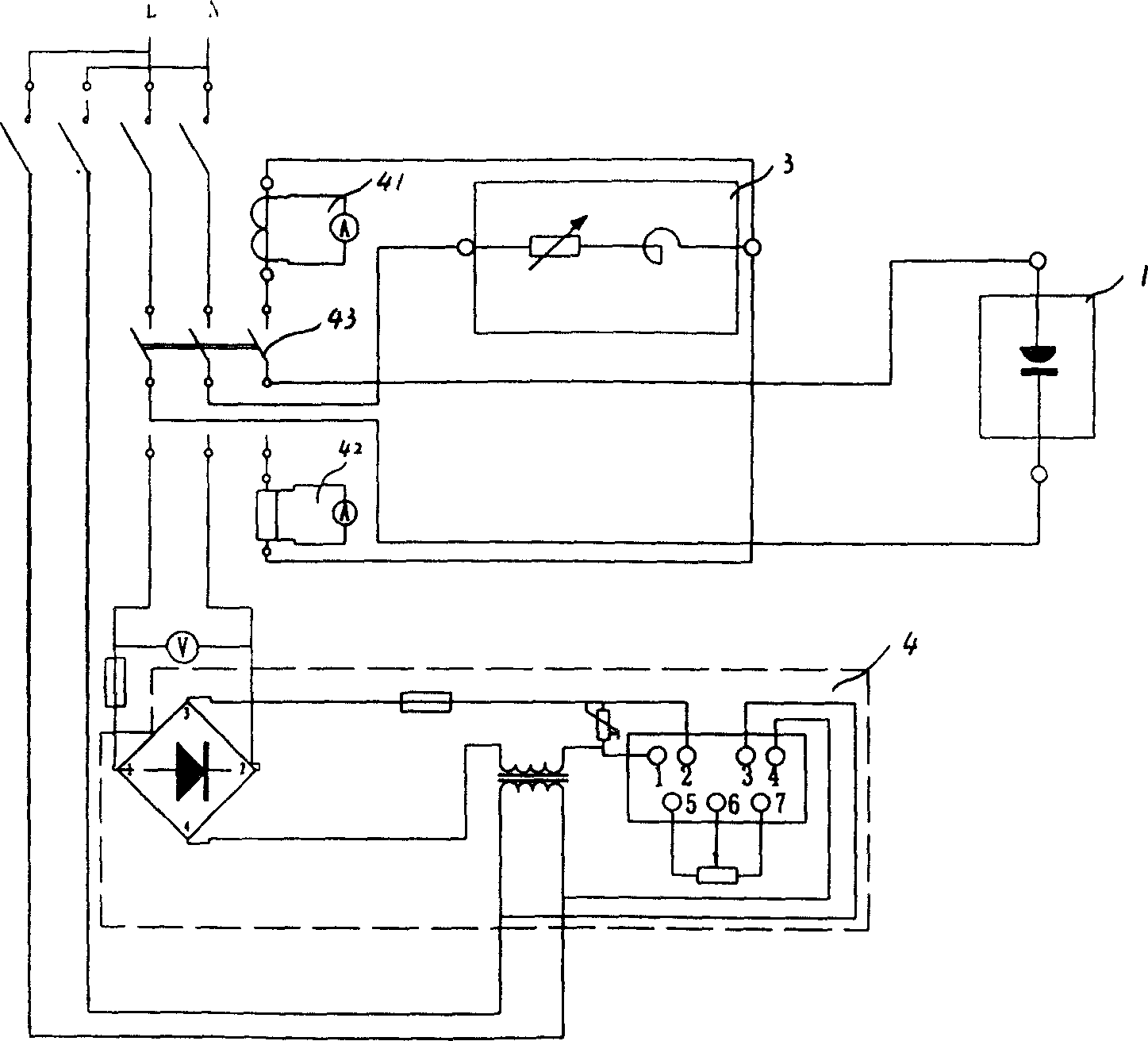 AC-DC electrical contact electricity life testing device and method