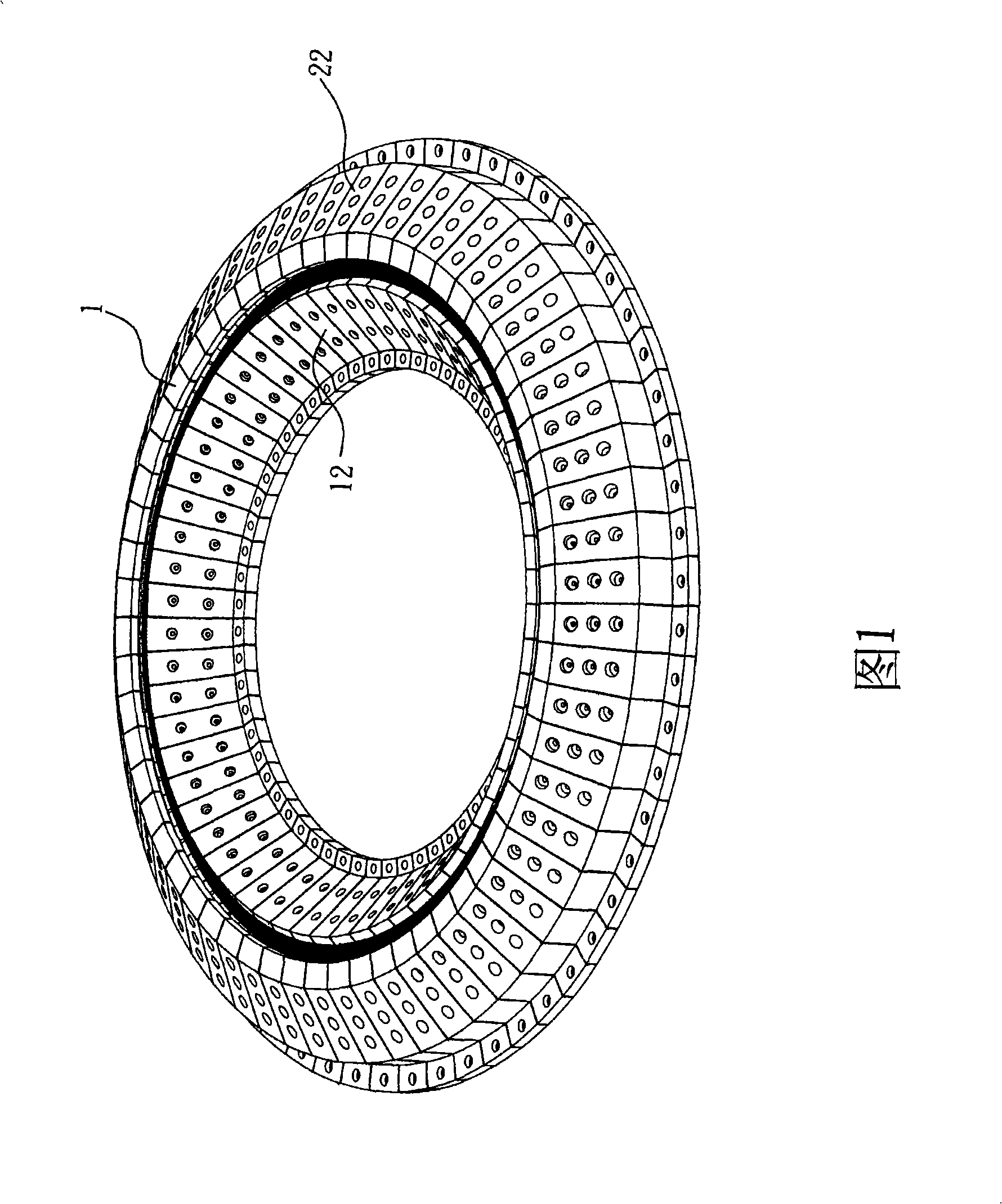 Inclined type double-face circular disc knitting machine