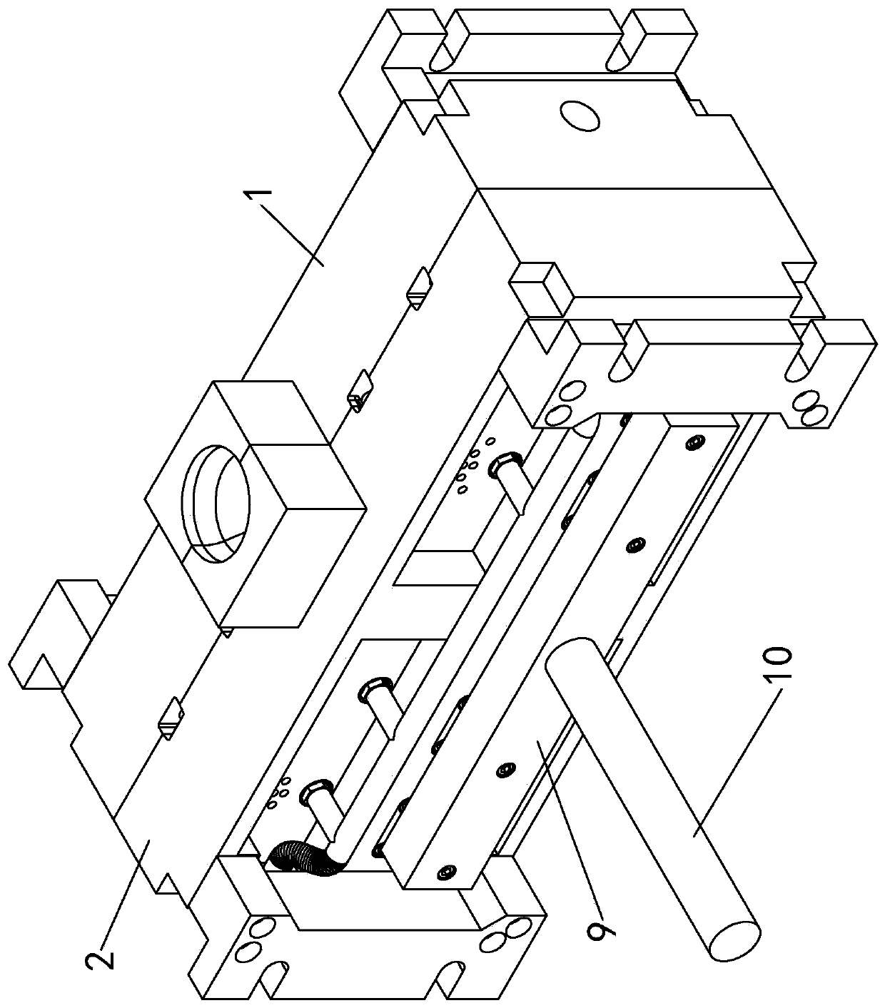 Gold mold casting mold of runner/riser cutting mechanism