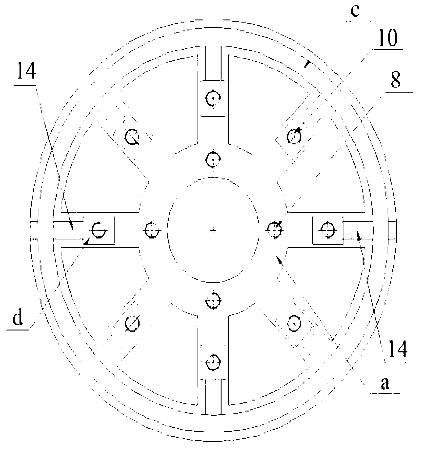 Spoke type parallel piezoelectricity six-dimensional force sensor and measuring method