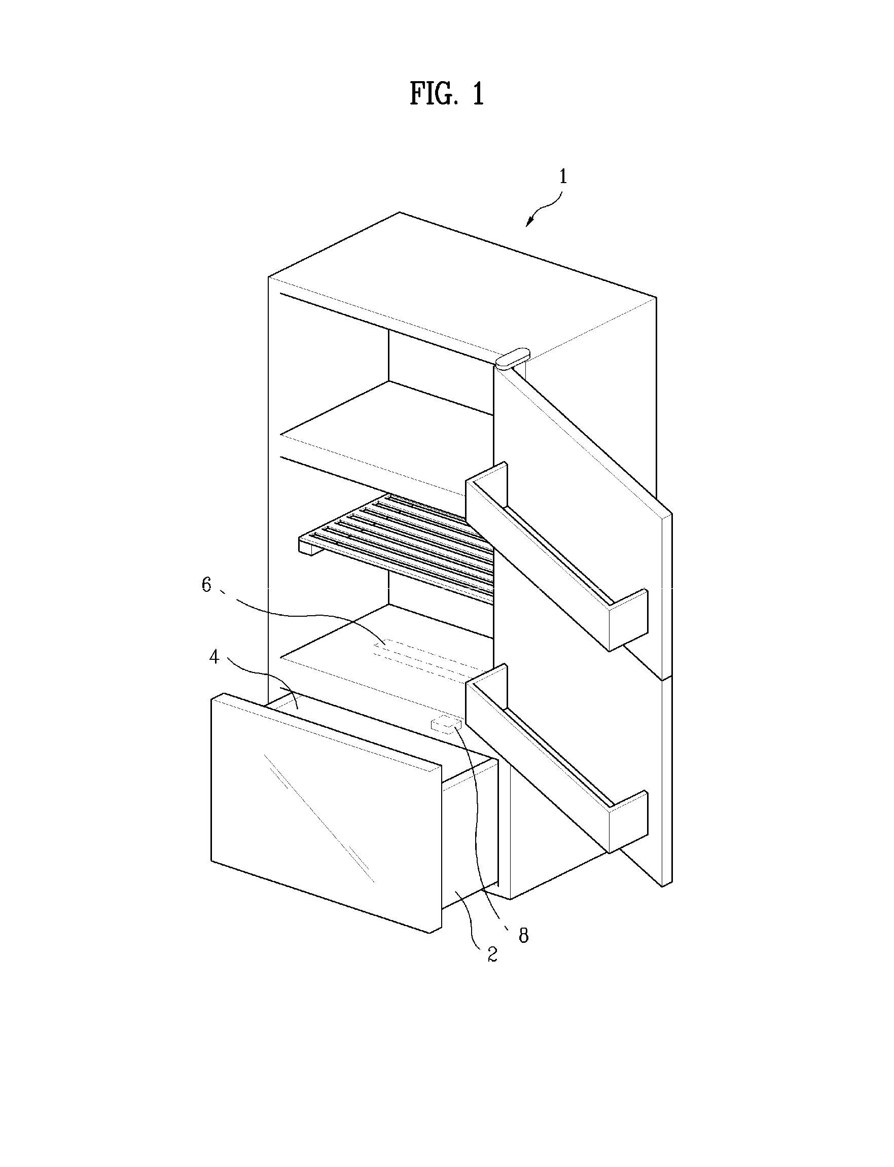 Refrigerator with visible light radiation