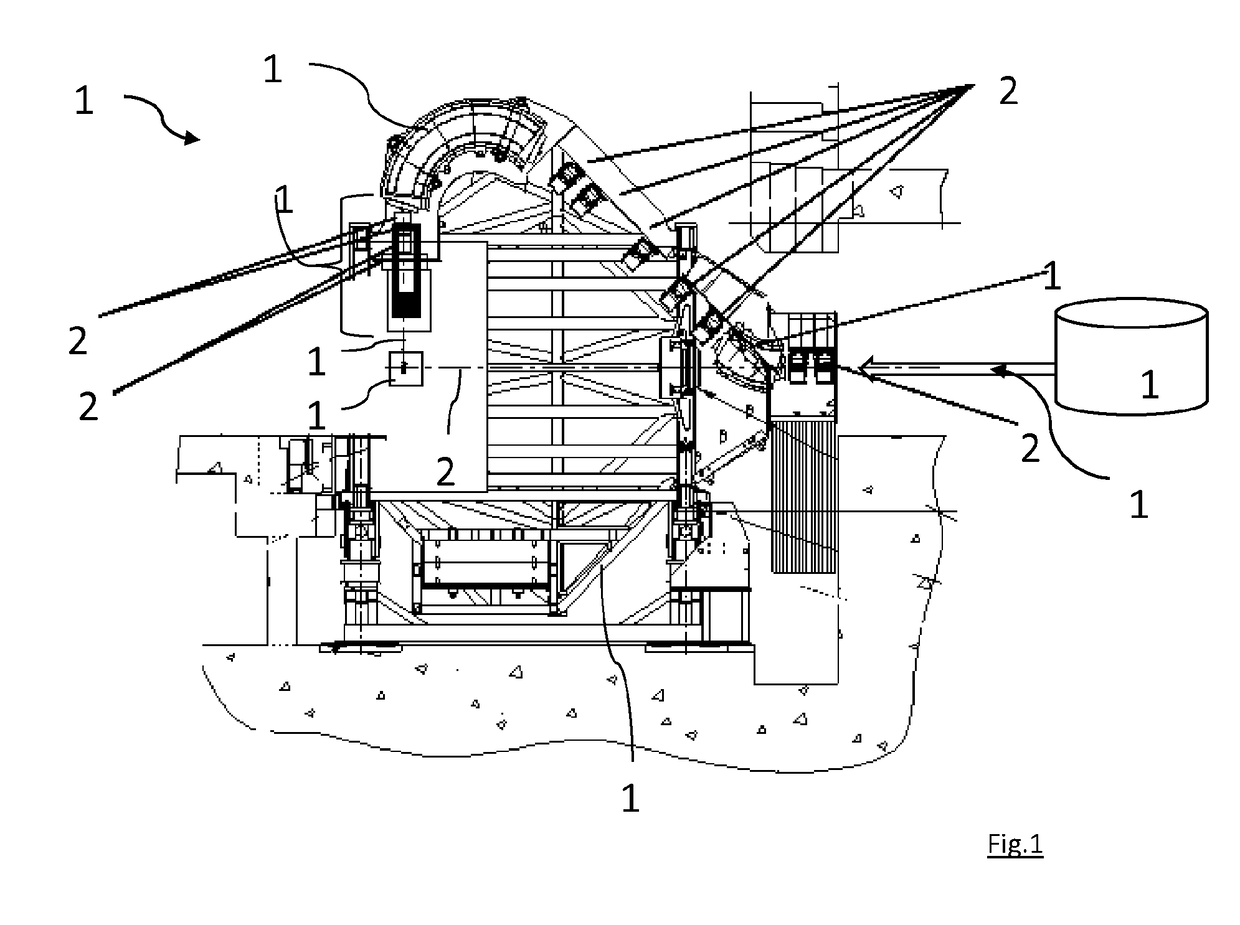 Hadron therapy installation comprising an imaging device