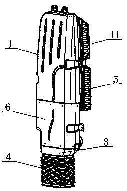 Three-cyclone cylinder air inlet pipe