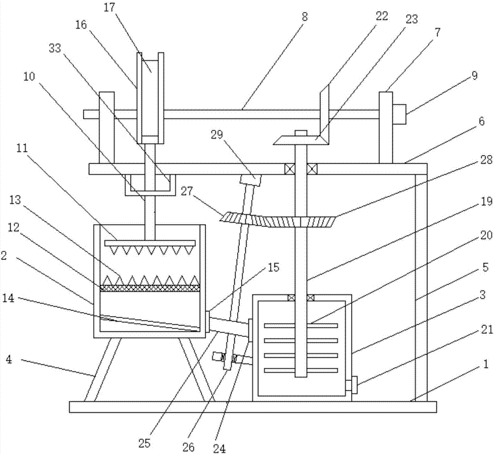 Integrated crushing, stirring and mixing device for construction coating particles