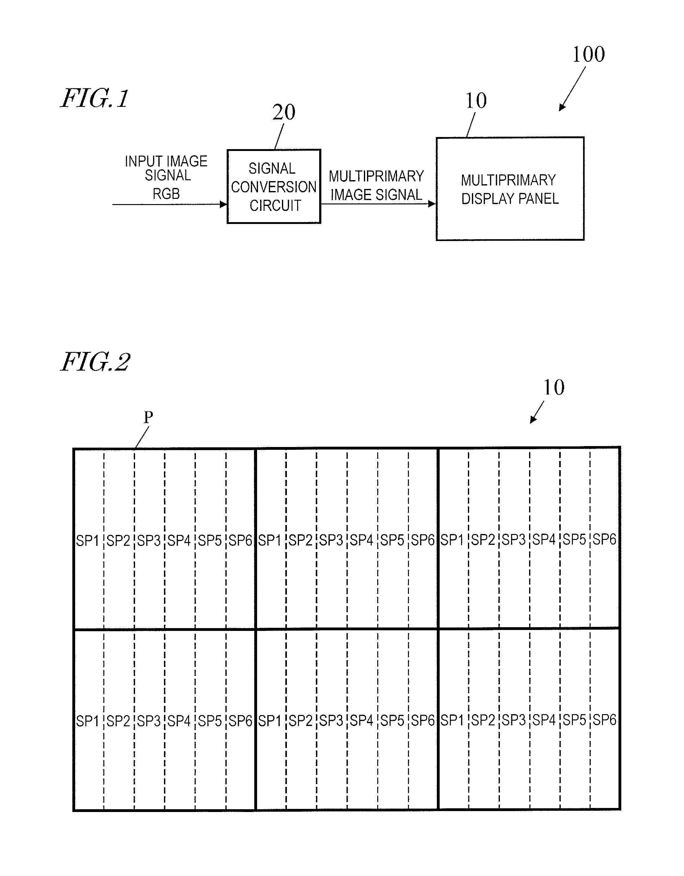 Multi-primary color display device