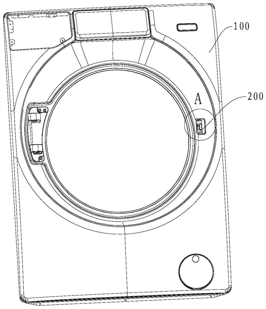 Fool-proof mounting structure for door lock and washing machine