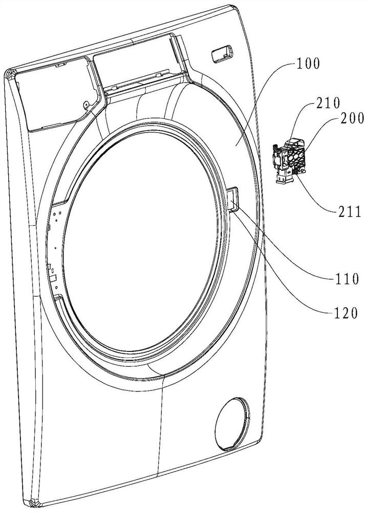 Fool-proof mounting structure for door lock and washing machine