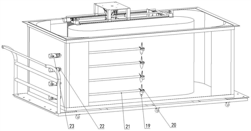 Overall linear hydrodynamic response experimental device for ocean wind power dynamic cable