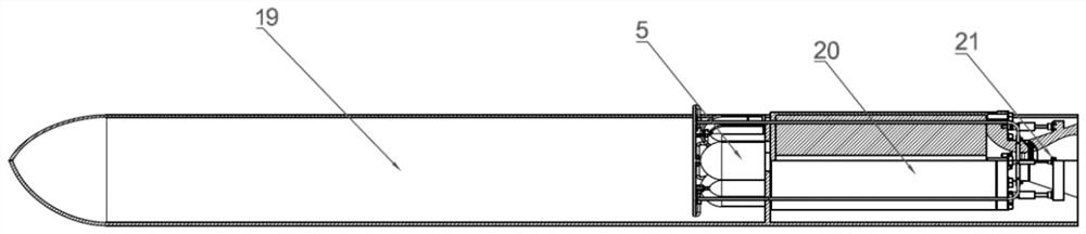 Combined type thrust vector spraying pipe system and projectile body with system