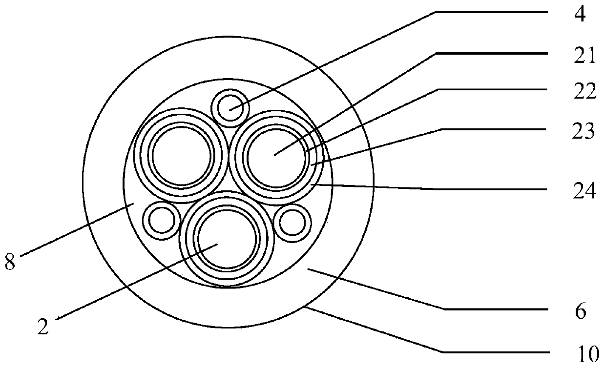 Medium-pressure torsion-resistant power cable for wind generating set