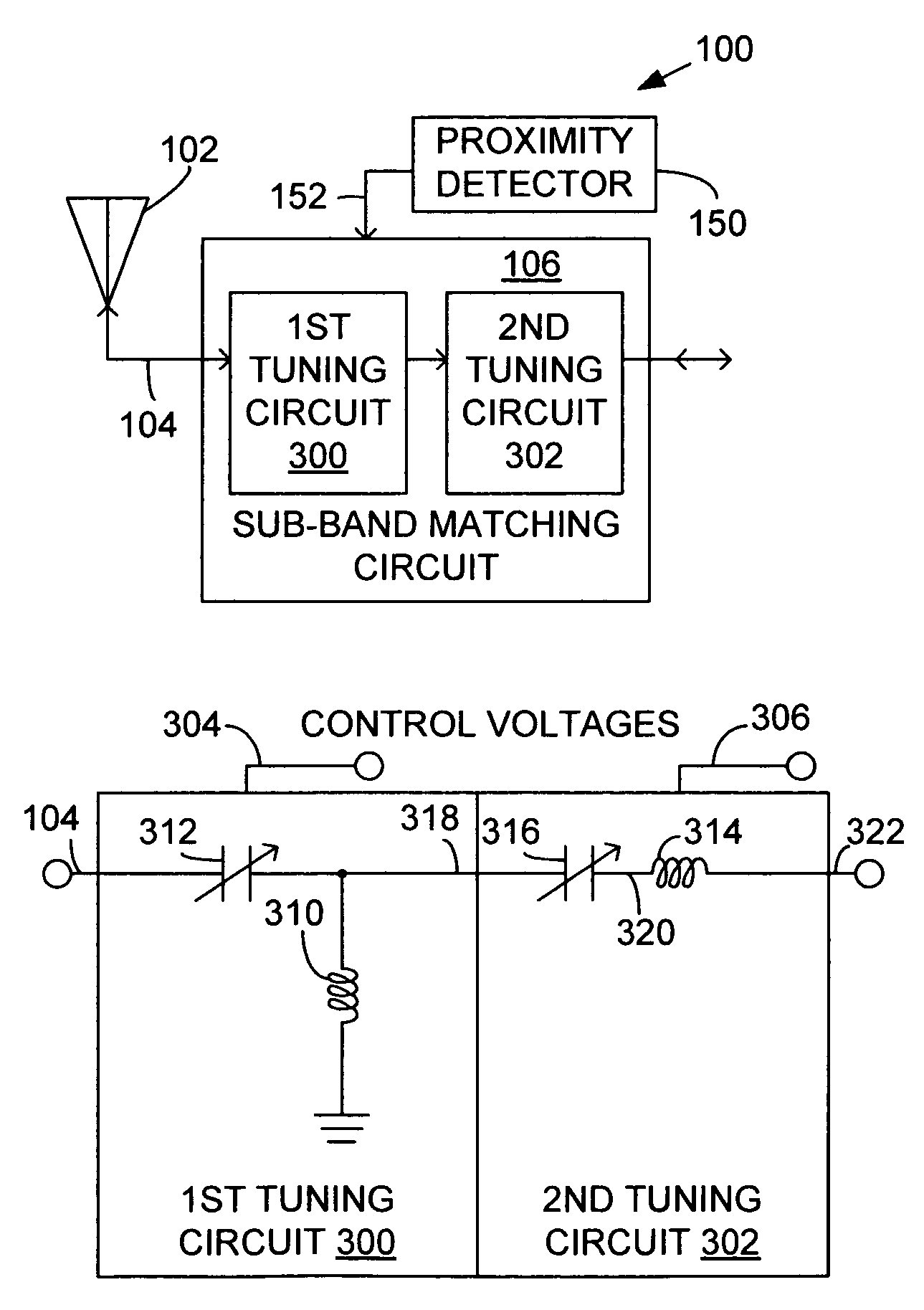 System and method for impedance matching an antenna to sub-bands in a communication band