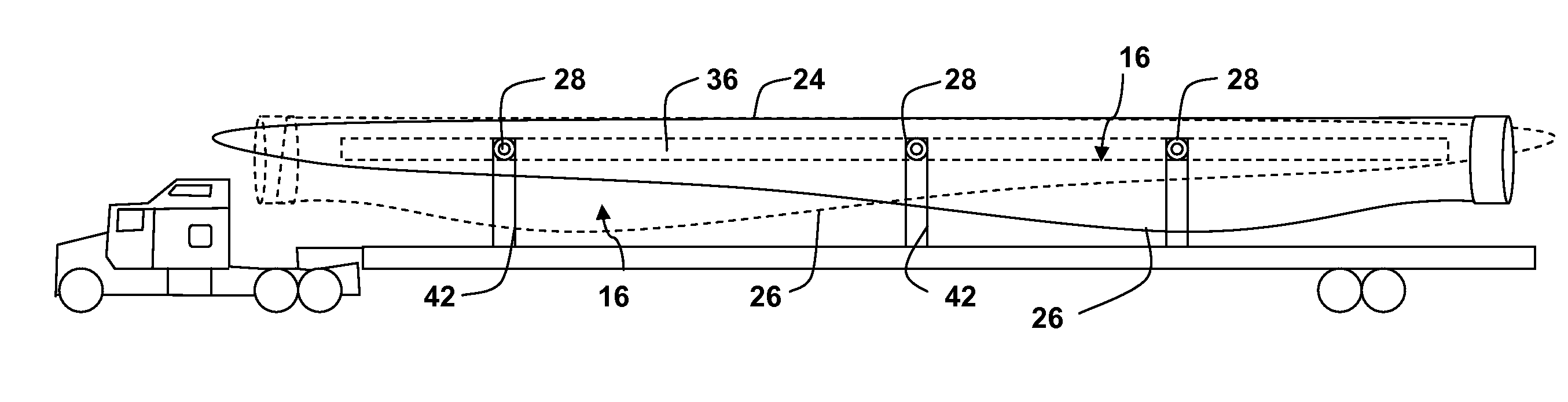 Wind turbine blade with integrated handling mechanism attachment bores