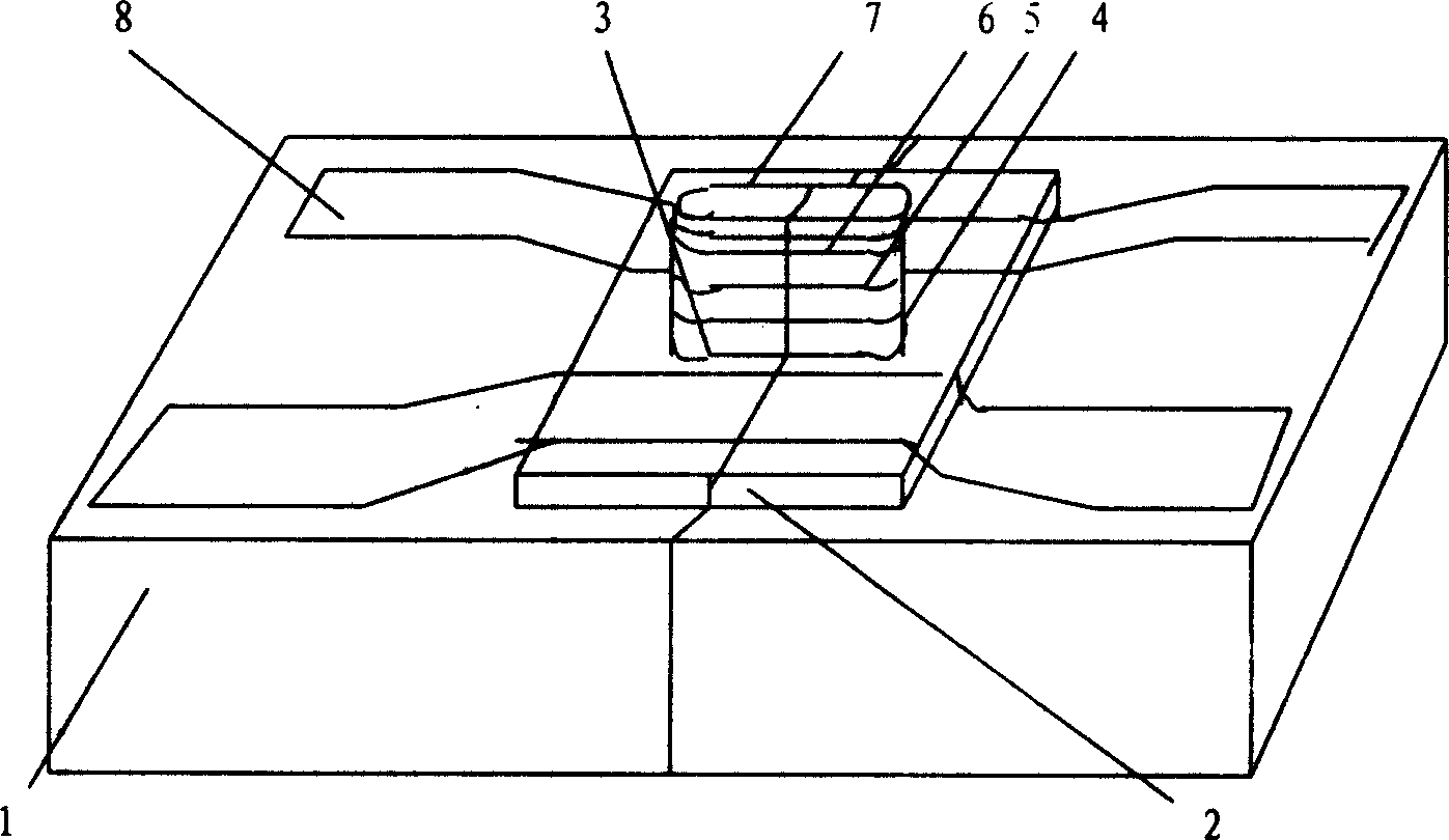 Conjoined duplex tube core for double-table shaped high-speed photodetector with side face entered light