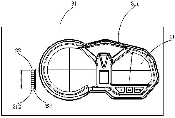 A semi-hidden meter with a subtotal mileage zero adjustment mechanism