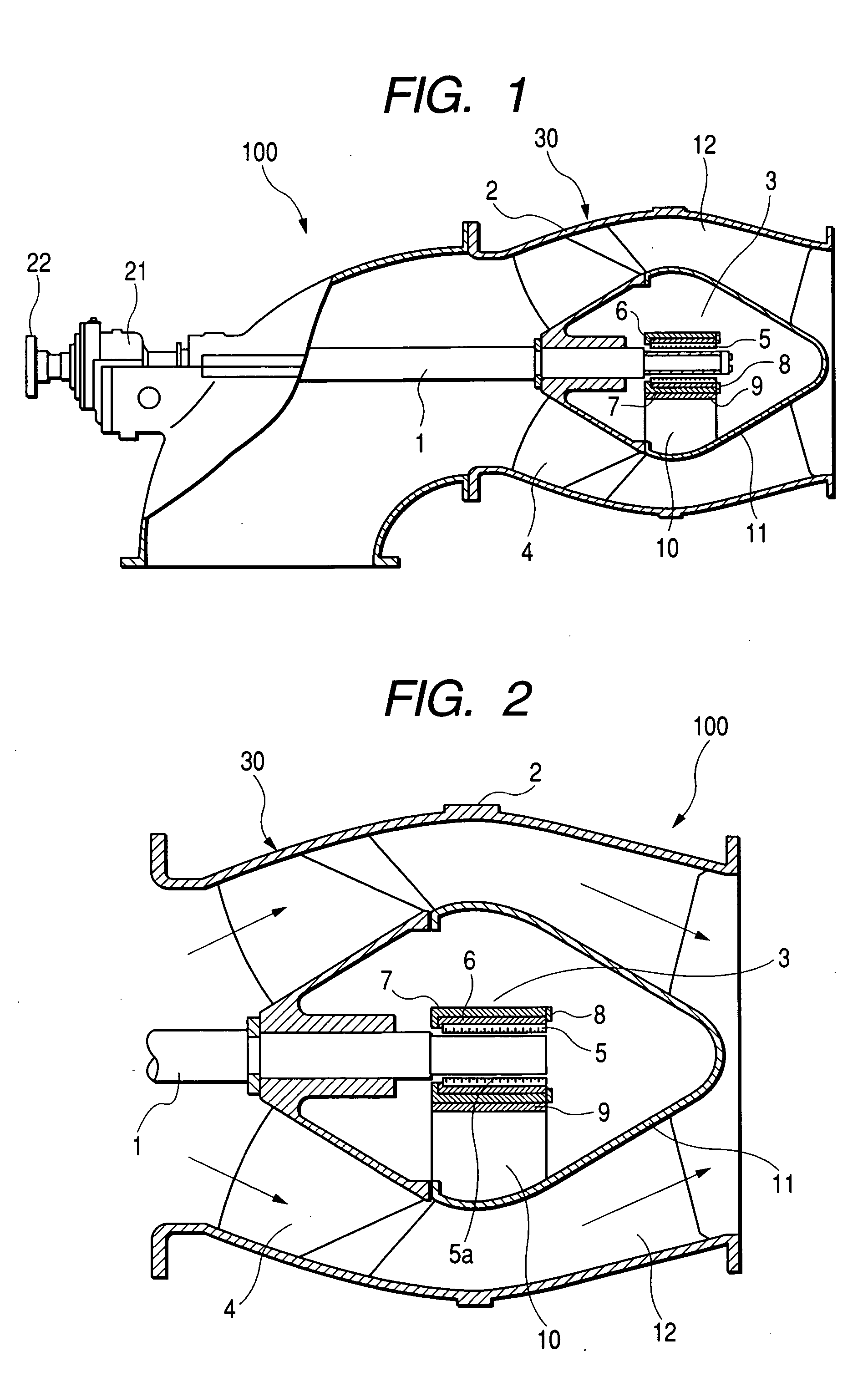 Drainage pump and underwater bearing unit