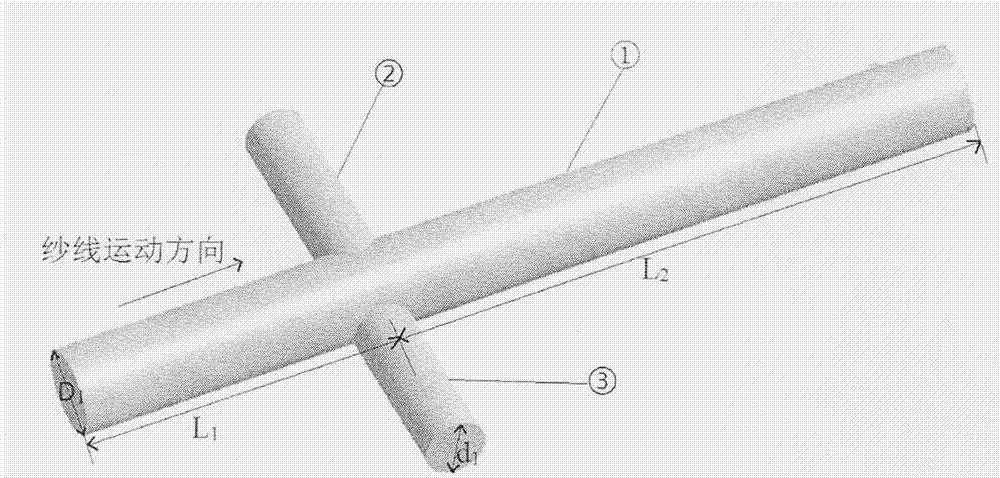 Device for improving quality of spun yarn by means of vortex dual-spraying pipe and application thereof