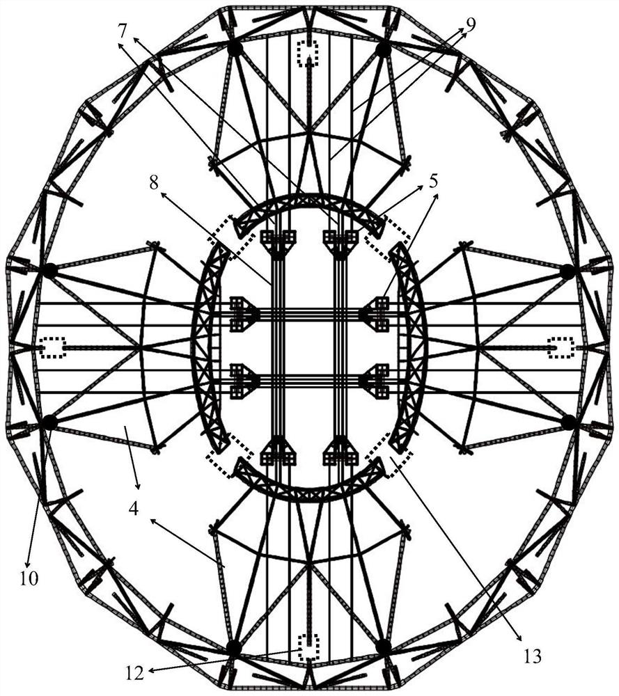 Spatial rotation construction method for steel shed roof structure of ultra-large stadium