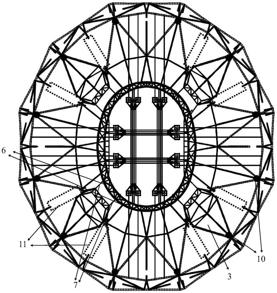 Spatial rotation construction method for steel shed roof structure of ultra-large stadium