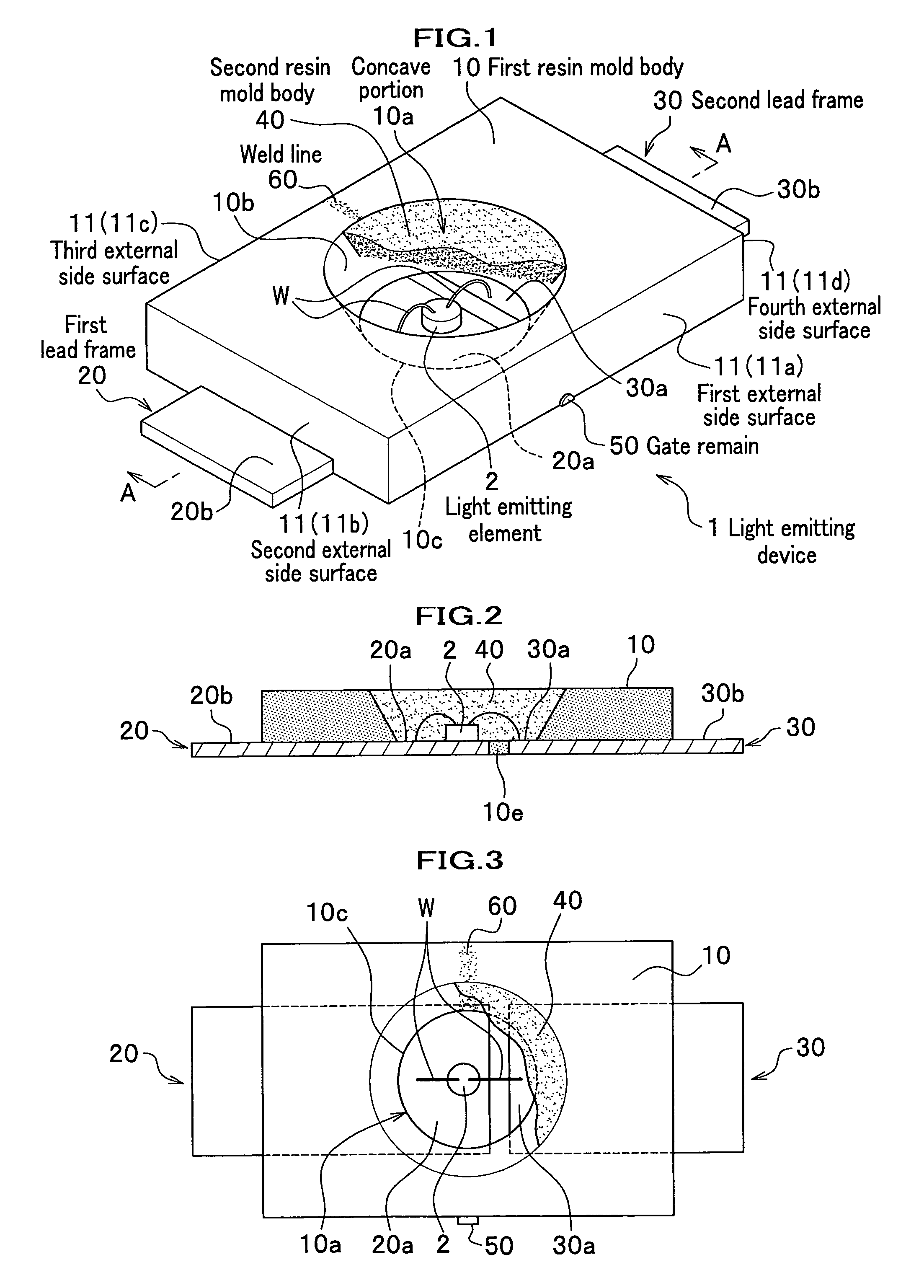 Light emitting device, package, light emitting device manufacturing method, package manufacturing method and package manufacturing die