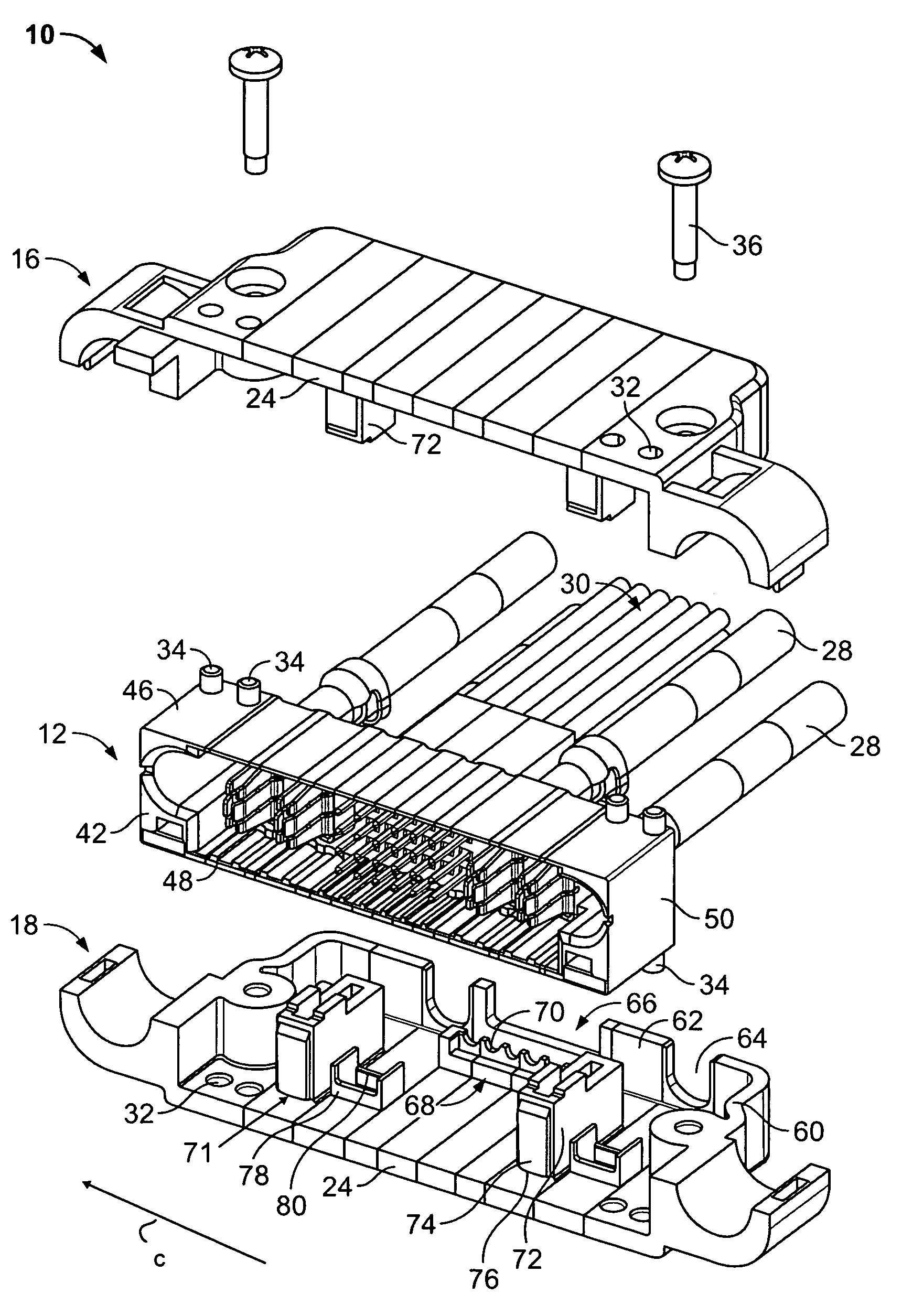 Modular connector family for board mounting and cable applications