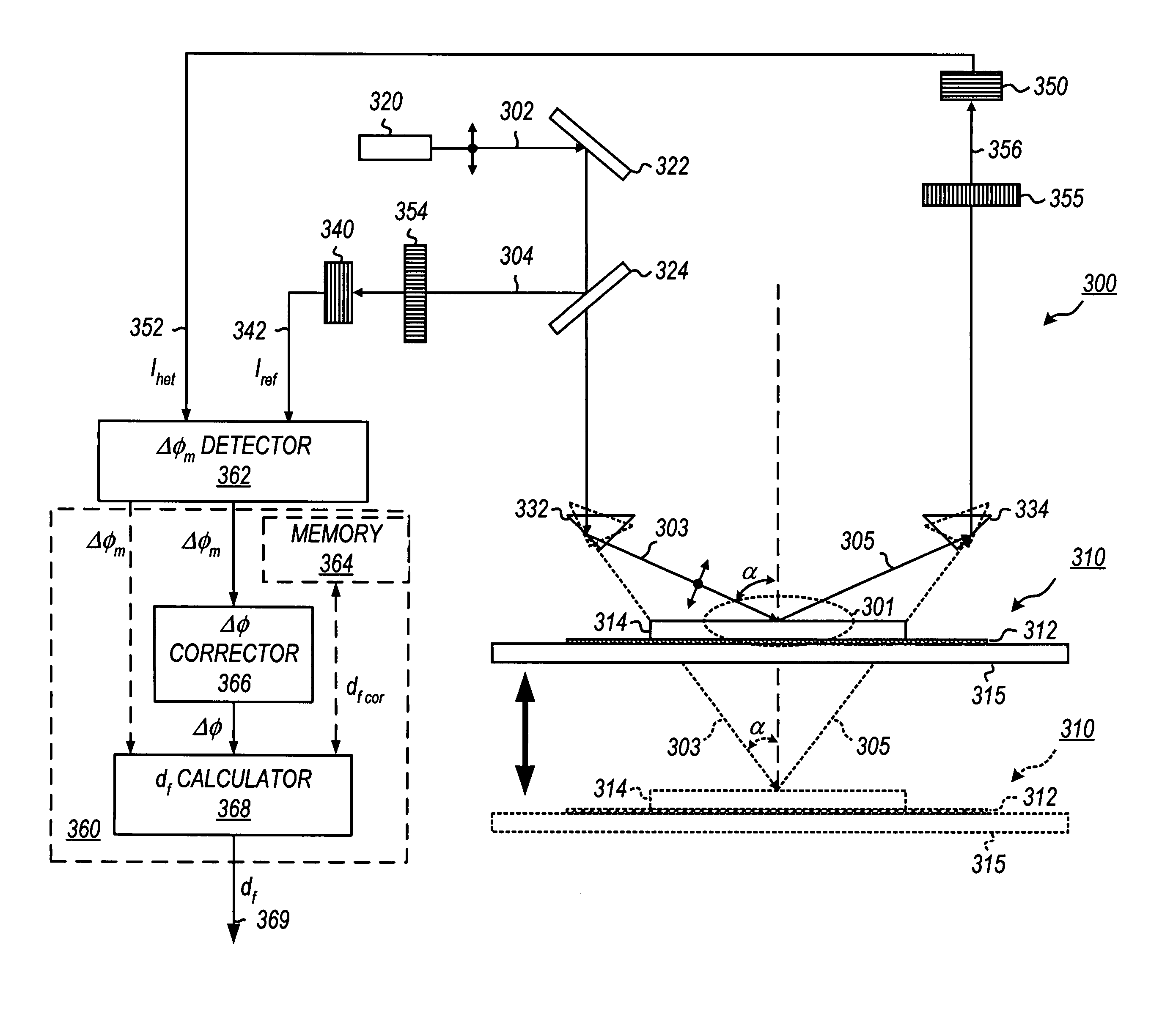 Heterodyne reflectomer for film thickness monitoring and method for implementing