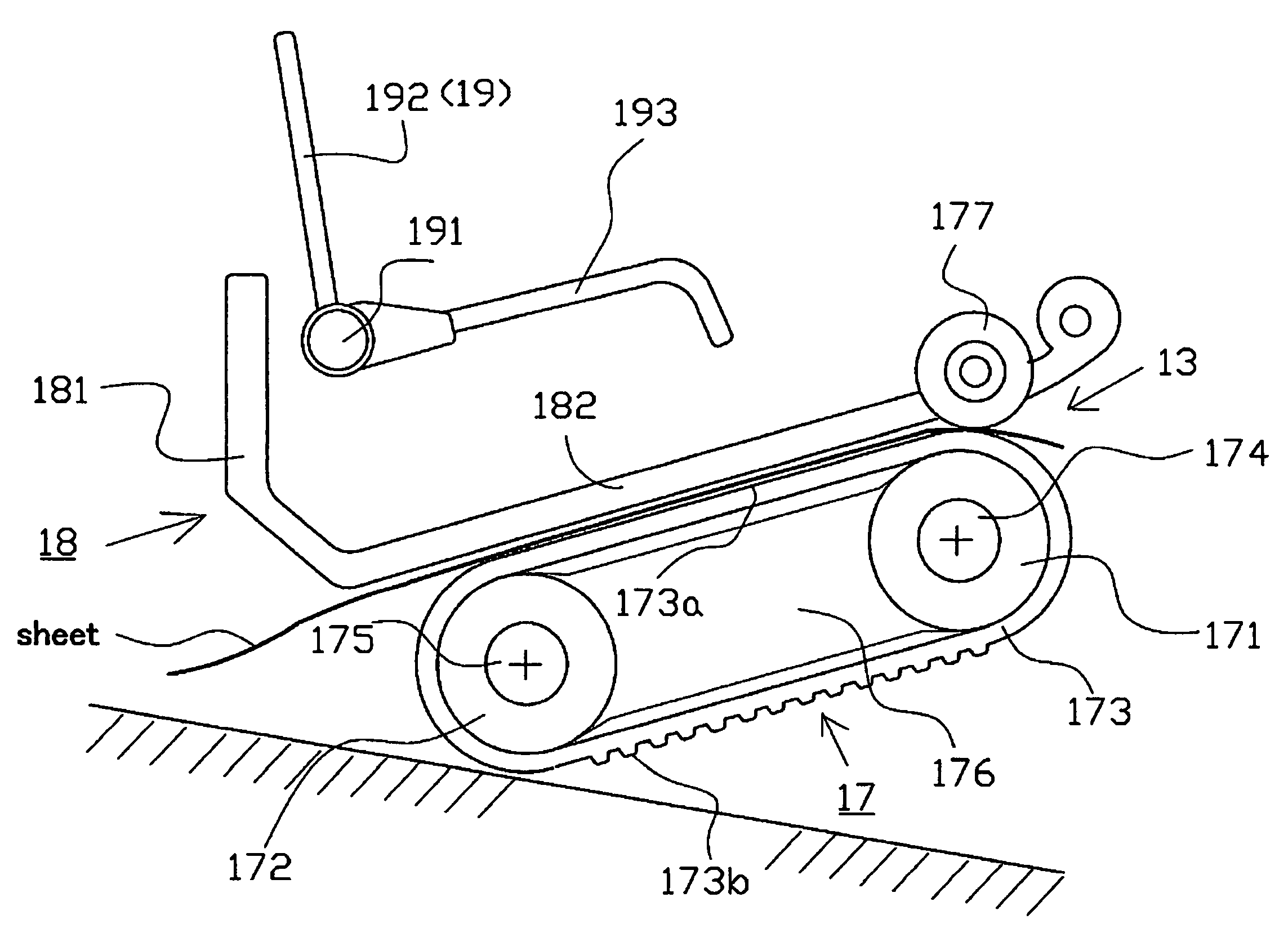 Sheet discharging device and sheet postprocess apparatus using the same