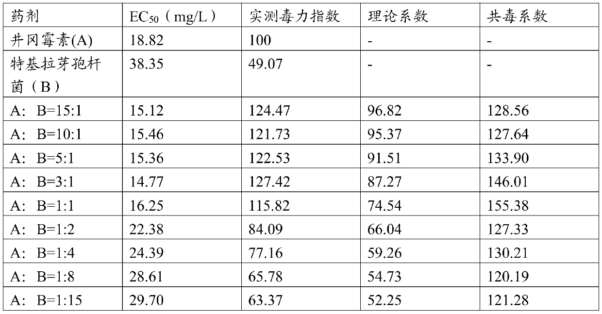 Bactericidal composition containing validamycin and application thereof