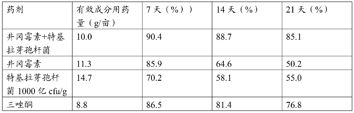 Bactericidal composition containing validamycin and application thereof