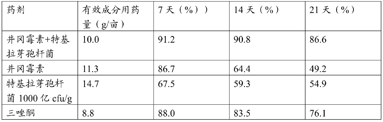 Bactericidal composition containing validamycin and application thereof