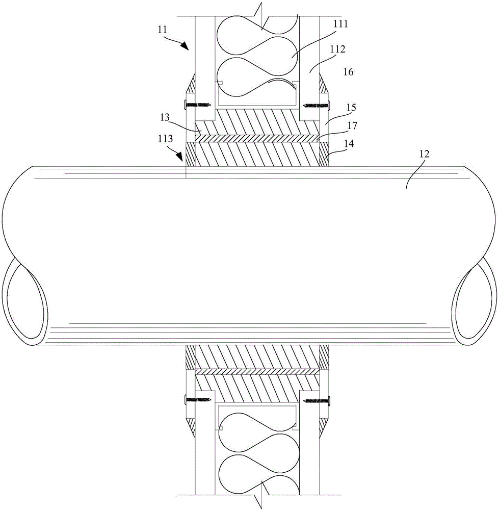 Fireproof structure allowing pipeline to penetrate lightgage steel joist gypsum board partition wall and construction method of fireproof structure