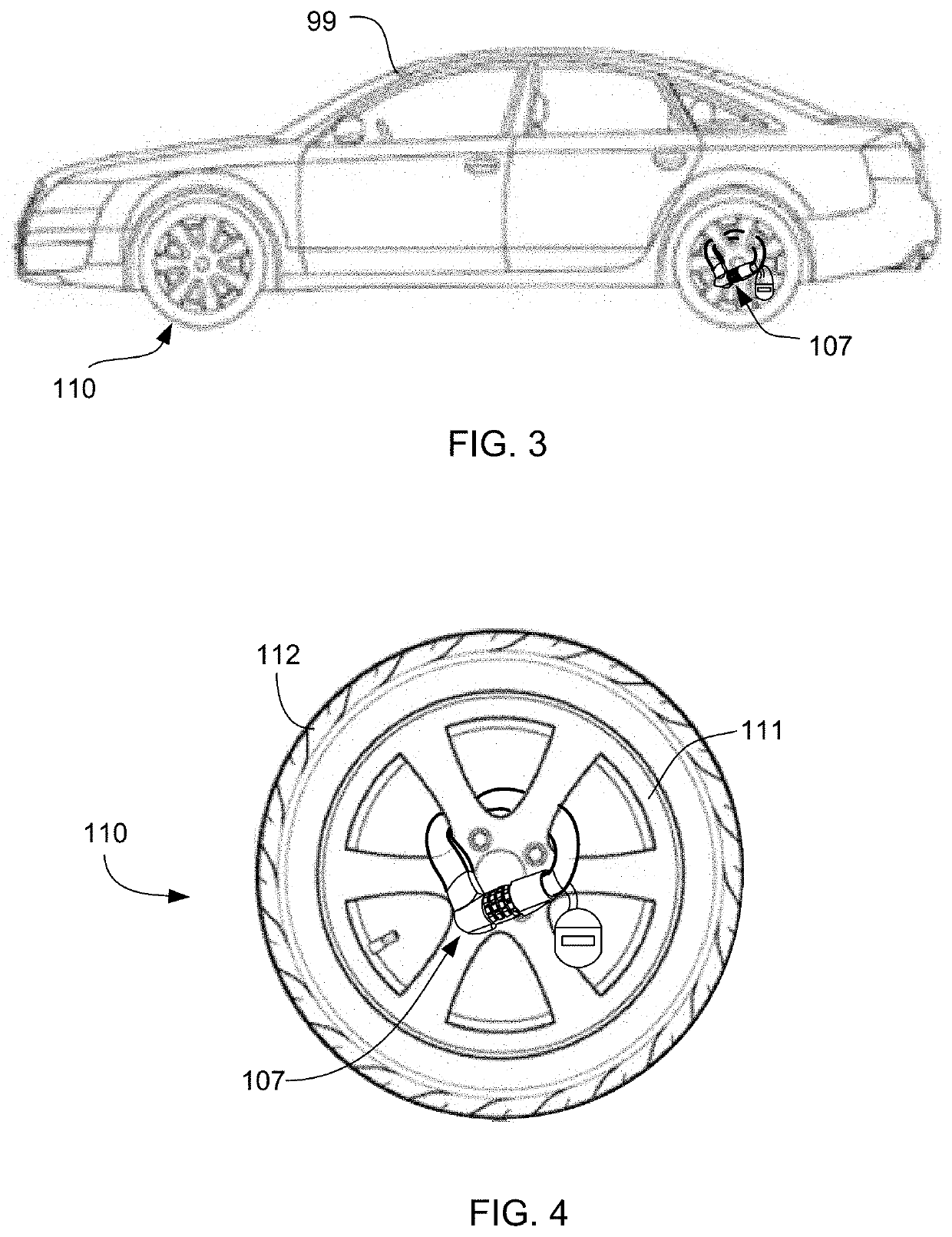 Tire lock apparatus and method