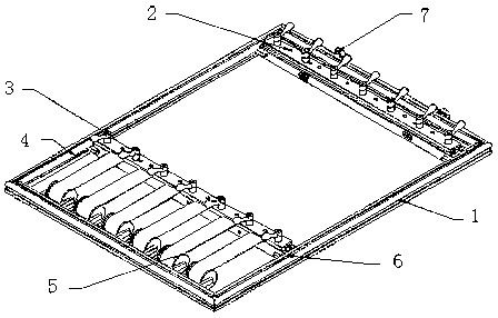 Tension frame suitable for steel sheets with different lengths