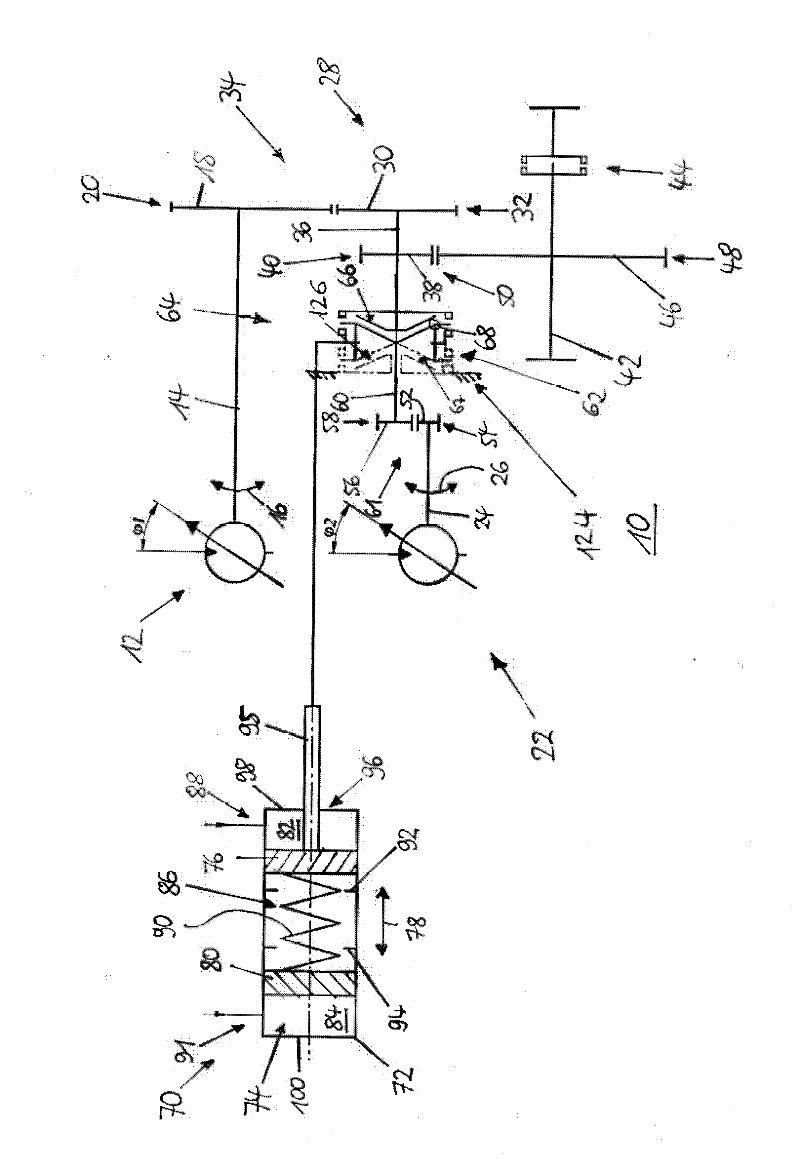 Shift cylinder, drive device, work machine as well as method for operating a work machine