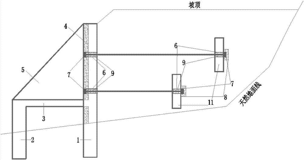 Ultrahigh light supporting and retaining structure and method for treating high fill and high side slope engineering