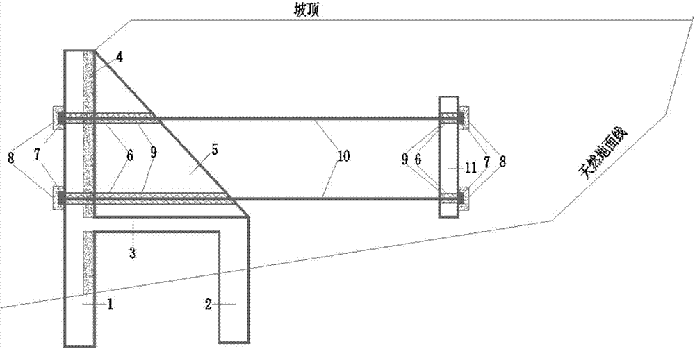 Ultrahigh light supporting and retaining structure and method for treating high fill and high side slope engineering