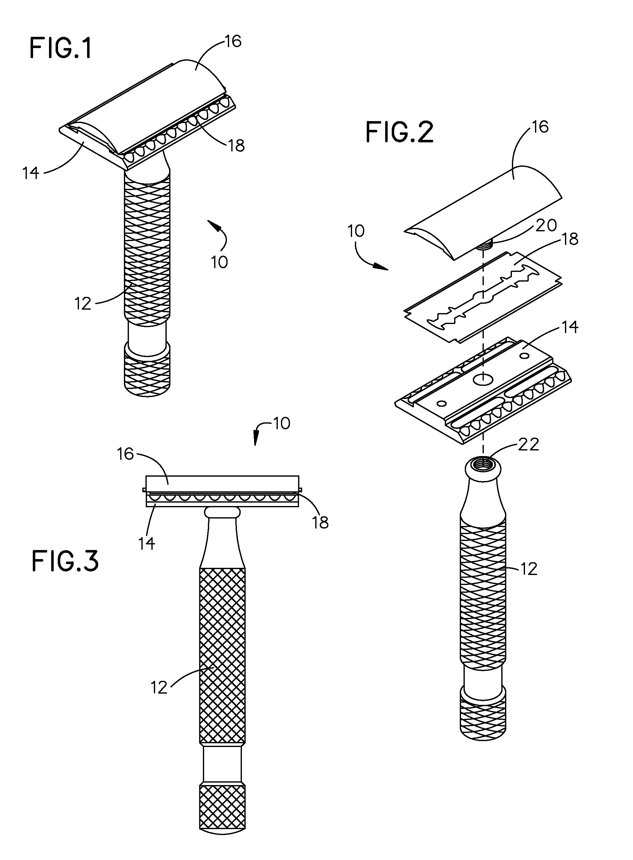 Double edge safety razor with razor blade alignment