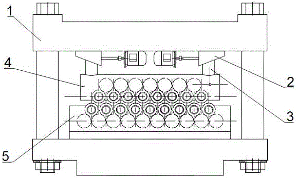 Roll gap downward pressing regulation device for straightening machine