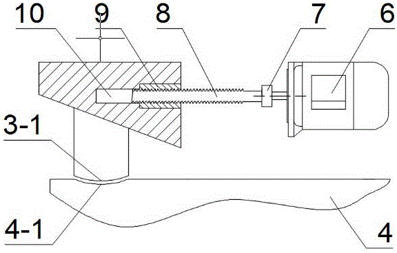 Roll gap downward pressing regulation device for straightening machine