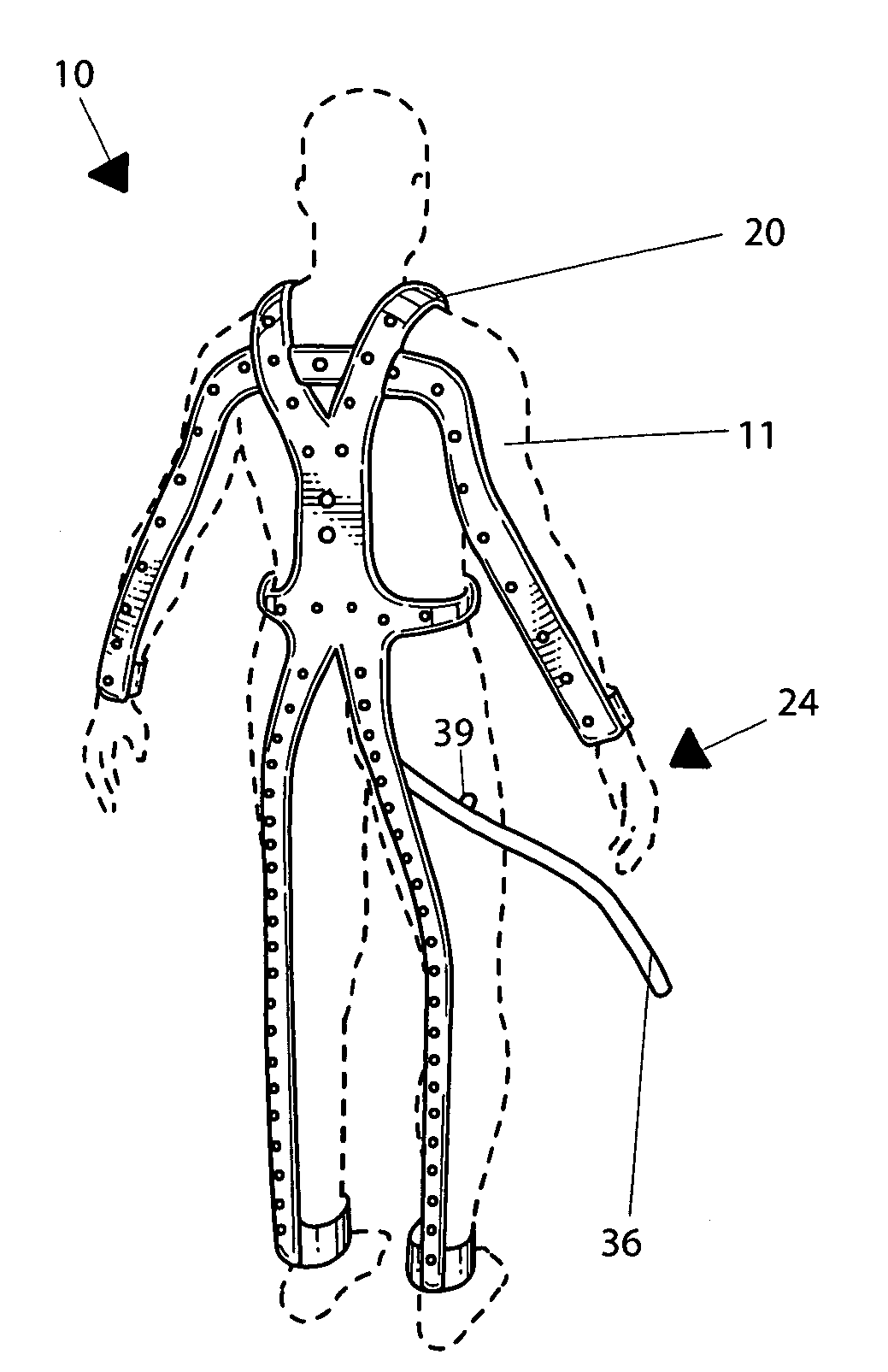 Body temperature regulating device and associated method