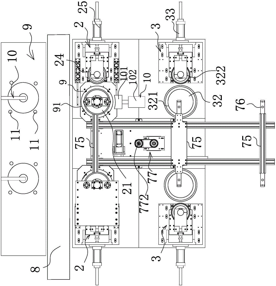 Machining device for lower end enclosure of steel cylinder