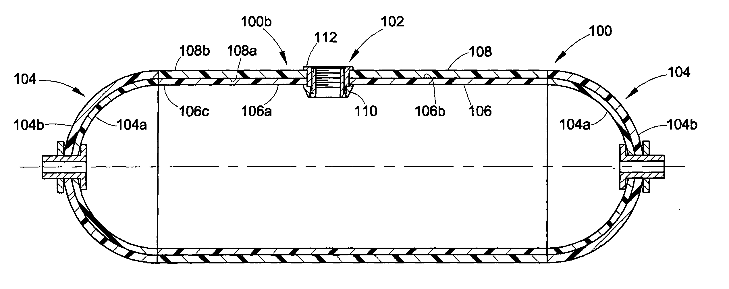 Filament-reinforced composite thermoplastic pressure vessel fitting assembly and method