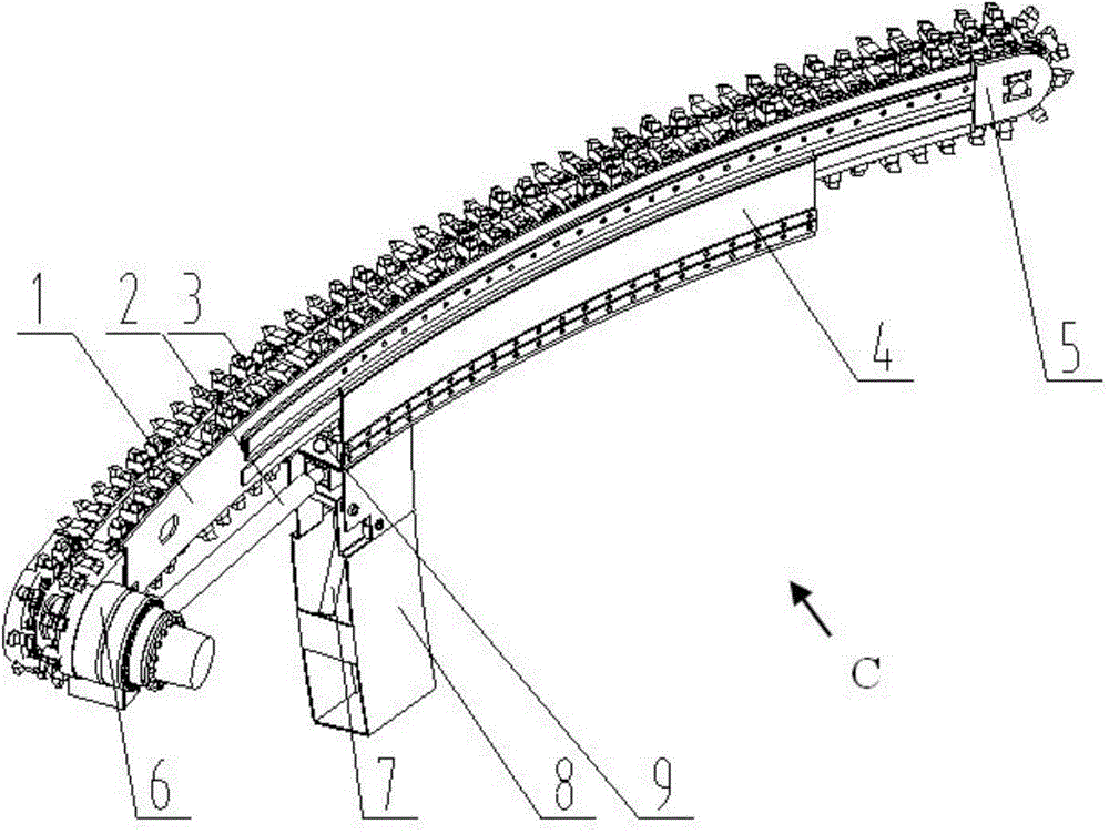 Chain type cutter assembly structure