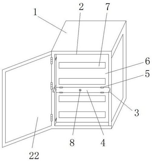 Inner cavity layered power control cabinet with protection structure