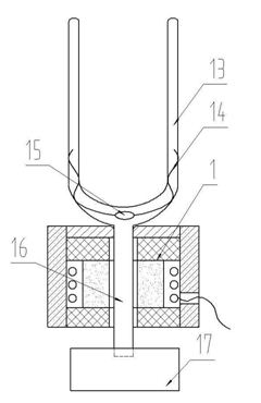 High-frequency electric sealing device for solar vacuum tubes and sealing method thereof