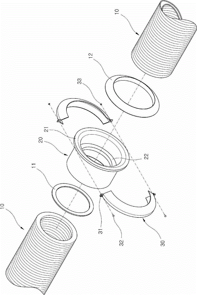 Connector for draining pipeline