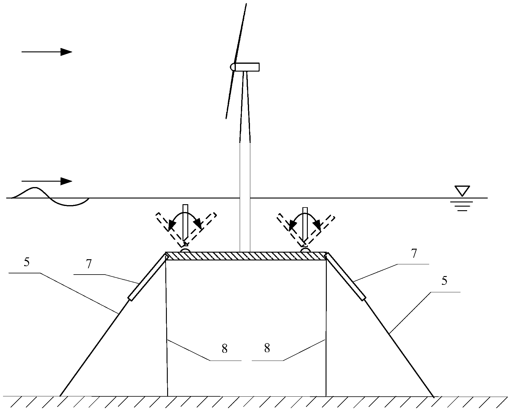 Floating type wave energy-wind energy comprehensive utilization platform