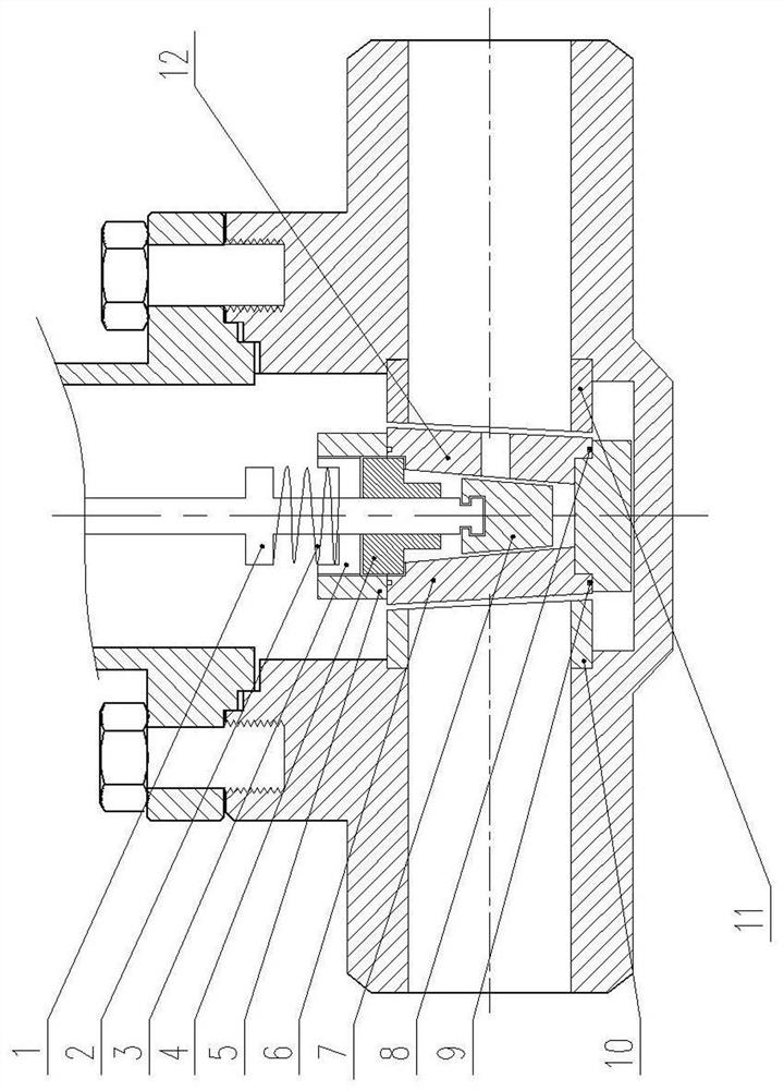 A double-wedge movable gate group driven by mechanical and internal pressure